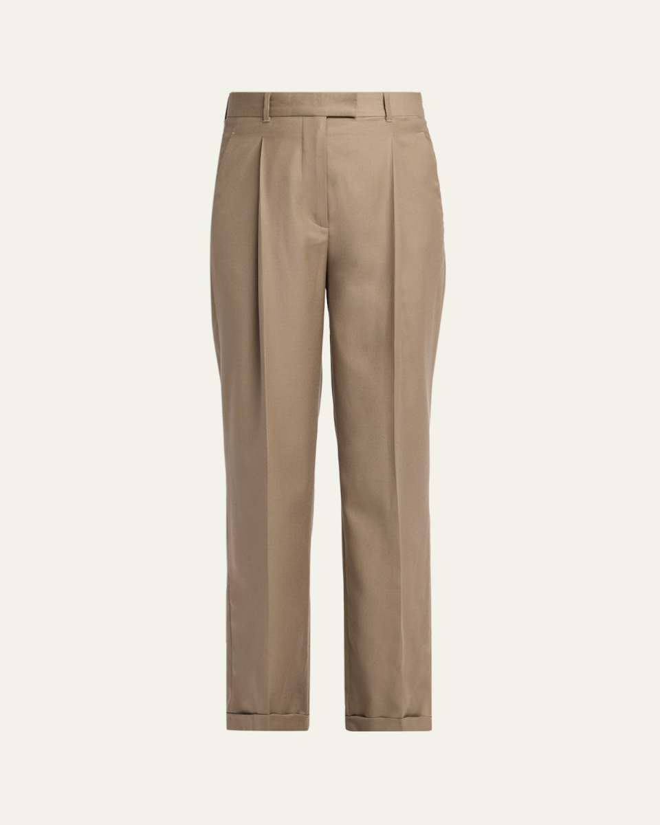 Sorina Pleated Straight-Leg Pants